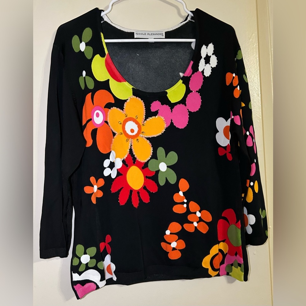 Elegant Nicole Alexander Floral Top (XL)